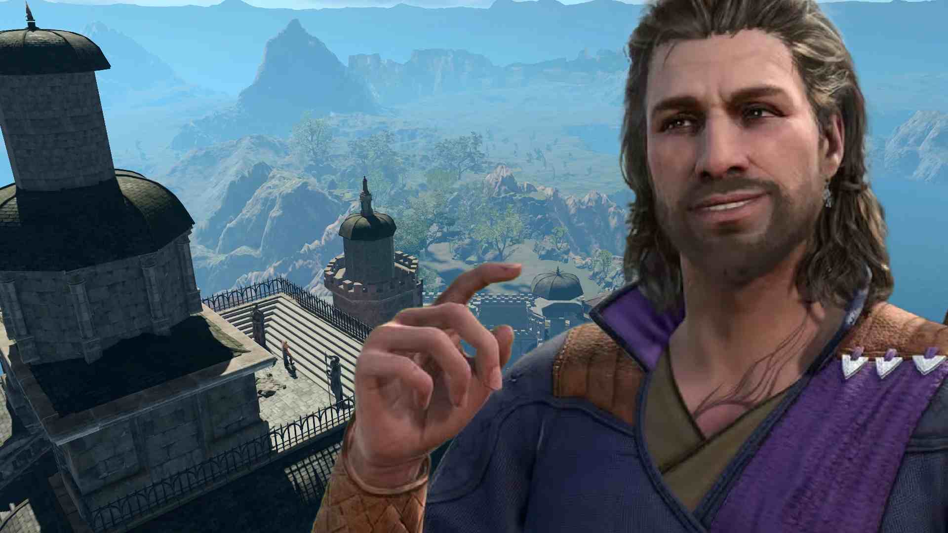 Baldur's Gate 3 Gale standing in front of the Return to Candlekeep mod