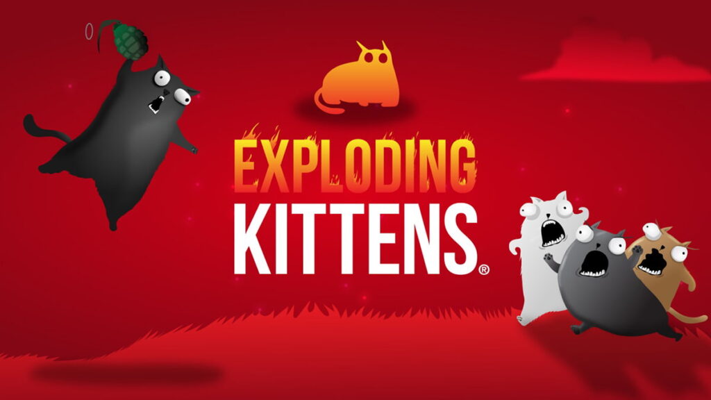 Cover image for the card game Exploding Kittens.