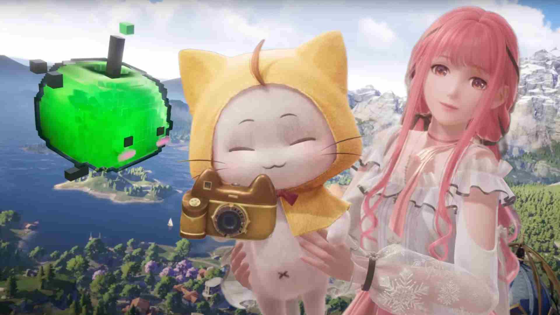 Stardew Valley Jumino next to Infinity Nikki Momo and Nikki