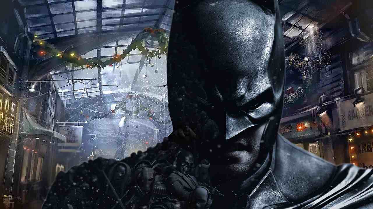 Batman Arkham Origins batman standing in a snowy environment