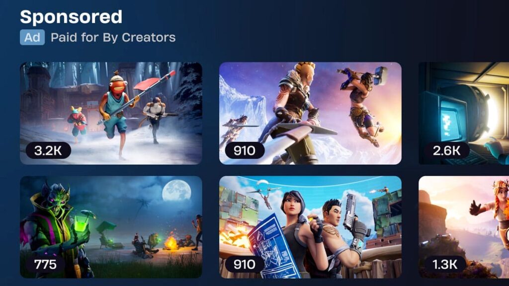 Fortnite Sponsored Row