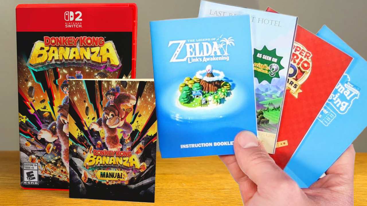 MBPUK Game Manuals showing Donkey Kong Bananza, Link's Awakening and more
