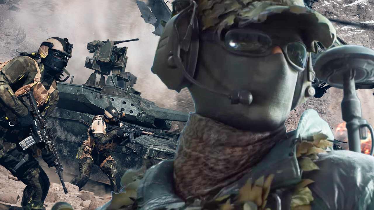 Battlefield 6 soldier charging into battle