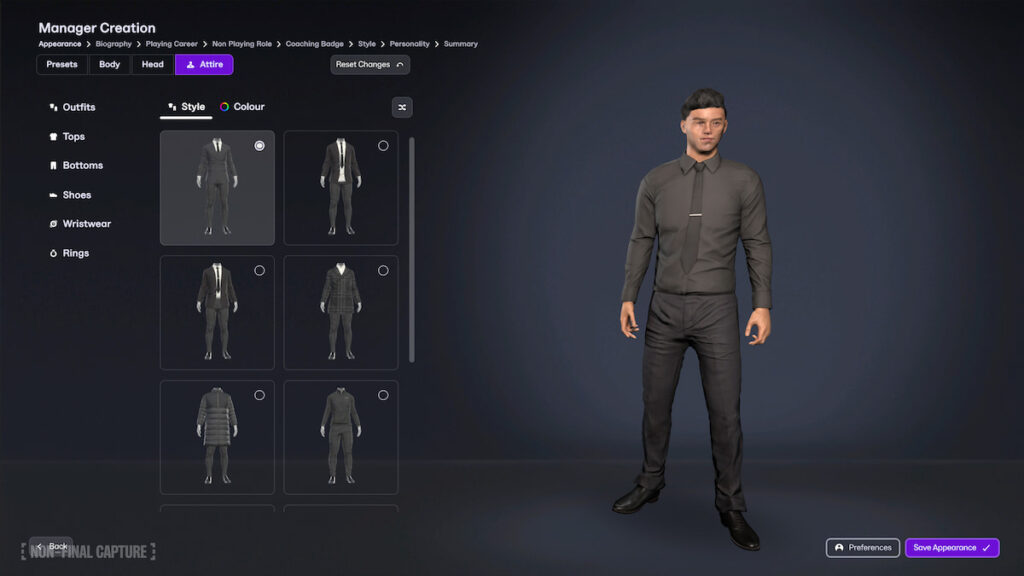 Image showing the Manager Creator interface in Football Manager 26 (FM26)