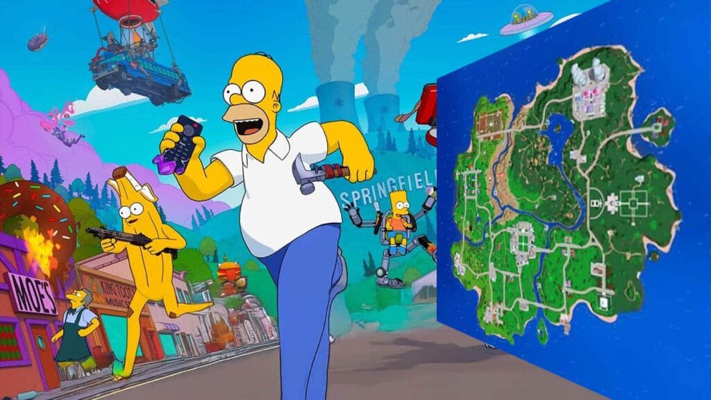 The Simpsons map in Fortnite