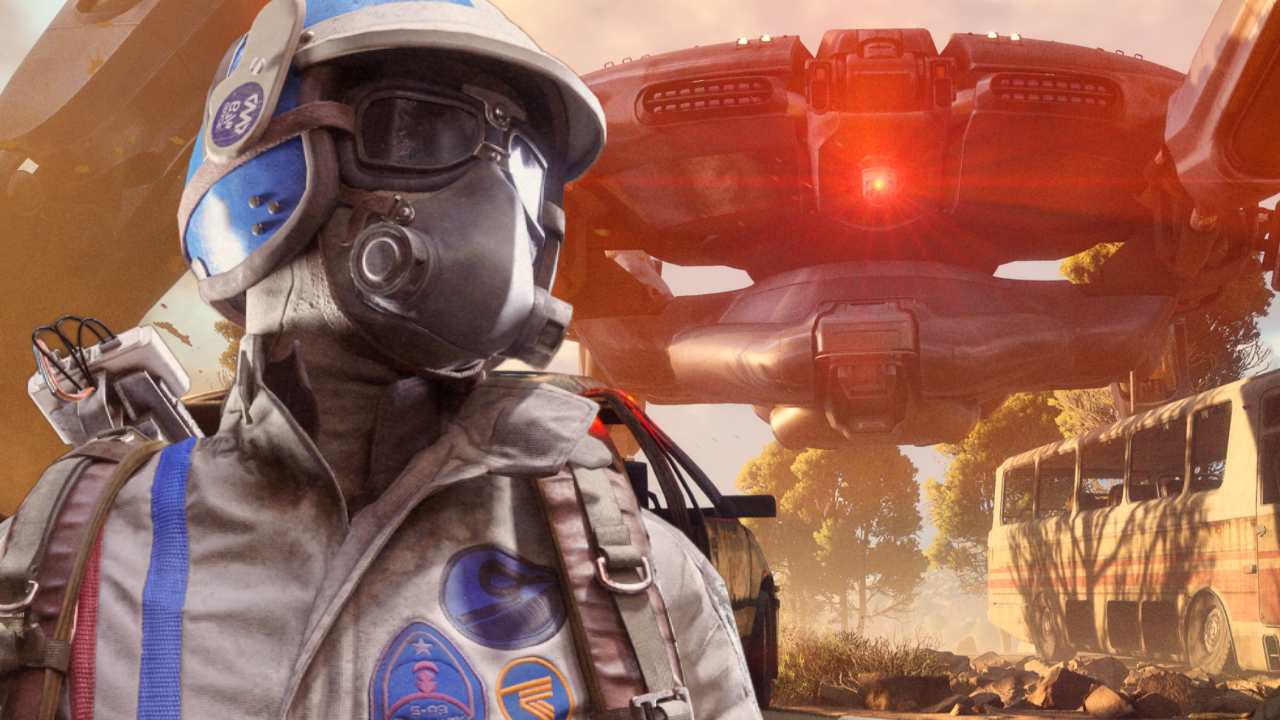 Arc Raiders soldier standing in front of a massive queen