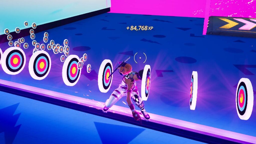 Collecting XP coins in Fortnite Creative