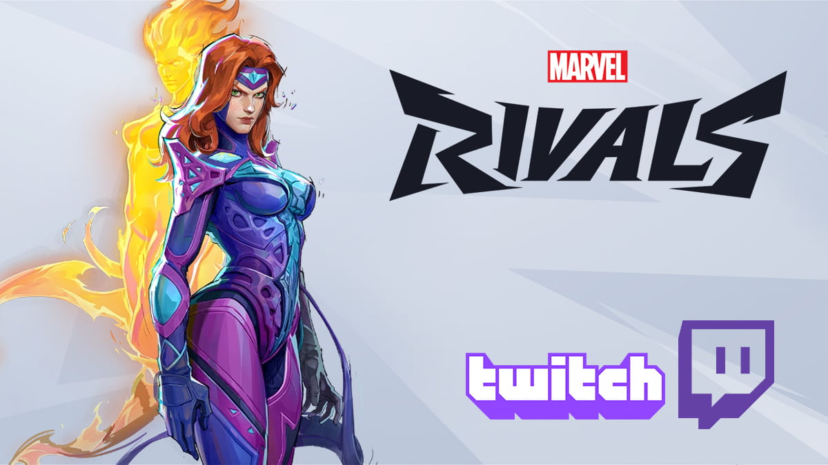 Promo image for the Season 5 Marvel Rivals Twitch Drops, featuring Phoenix in exclusive skin, and Marvel Rivals and Twitch logos.