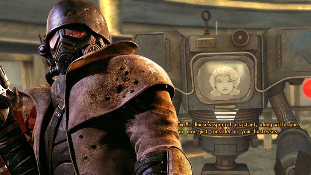 fallout new vegas courier standing in front of cut character marilyn