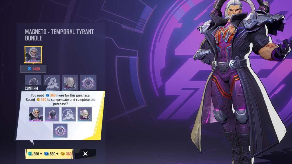 Magneto skin in the Marvel Rivals shop
