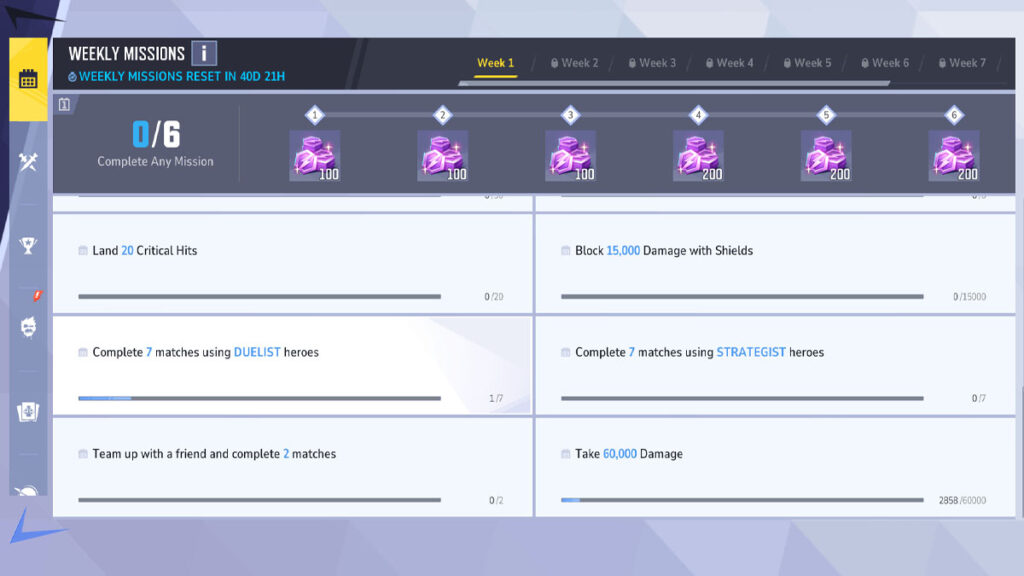 Weekly missions in Marvel Rivals