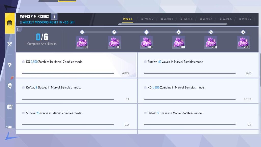 Marvel Rivals weekly missions with Zombies