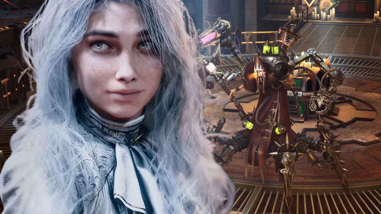 Clair Obscur: Expedition 33 Maelle standing in front of Warhammer 40K Rogue Trader