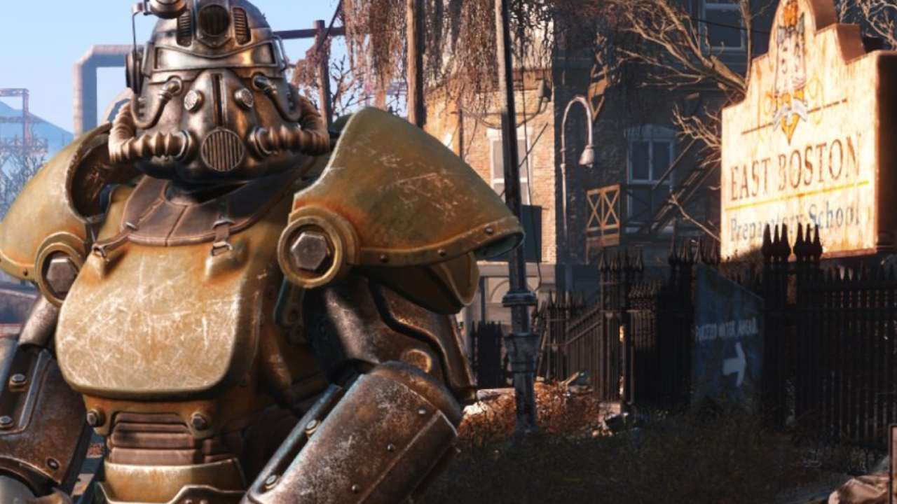 Fallout 4 character standing in power armour