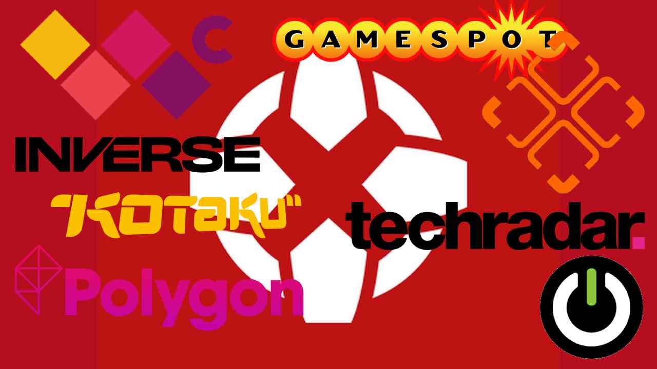 A moodboard of games websites that have seen mass layoffs