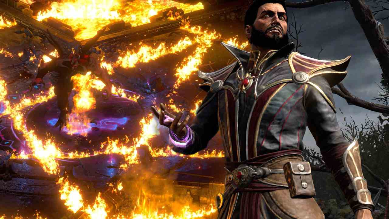 Diablo 2 Warlock standing in front of gameplay