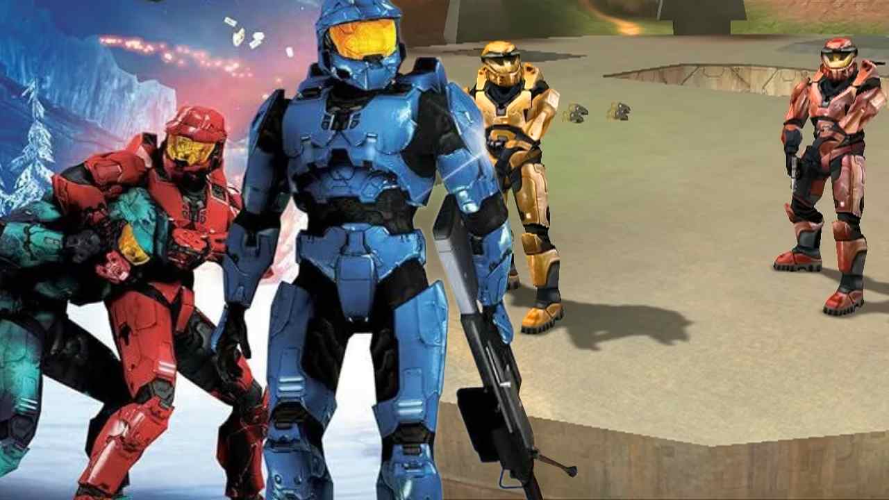 Red vs Blue recollection art work next to a screenshot of episode 1