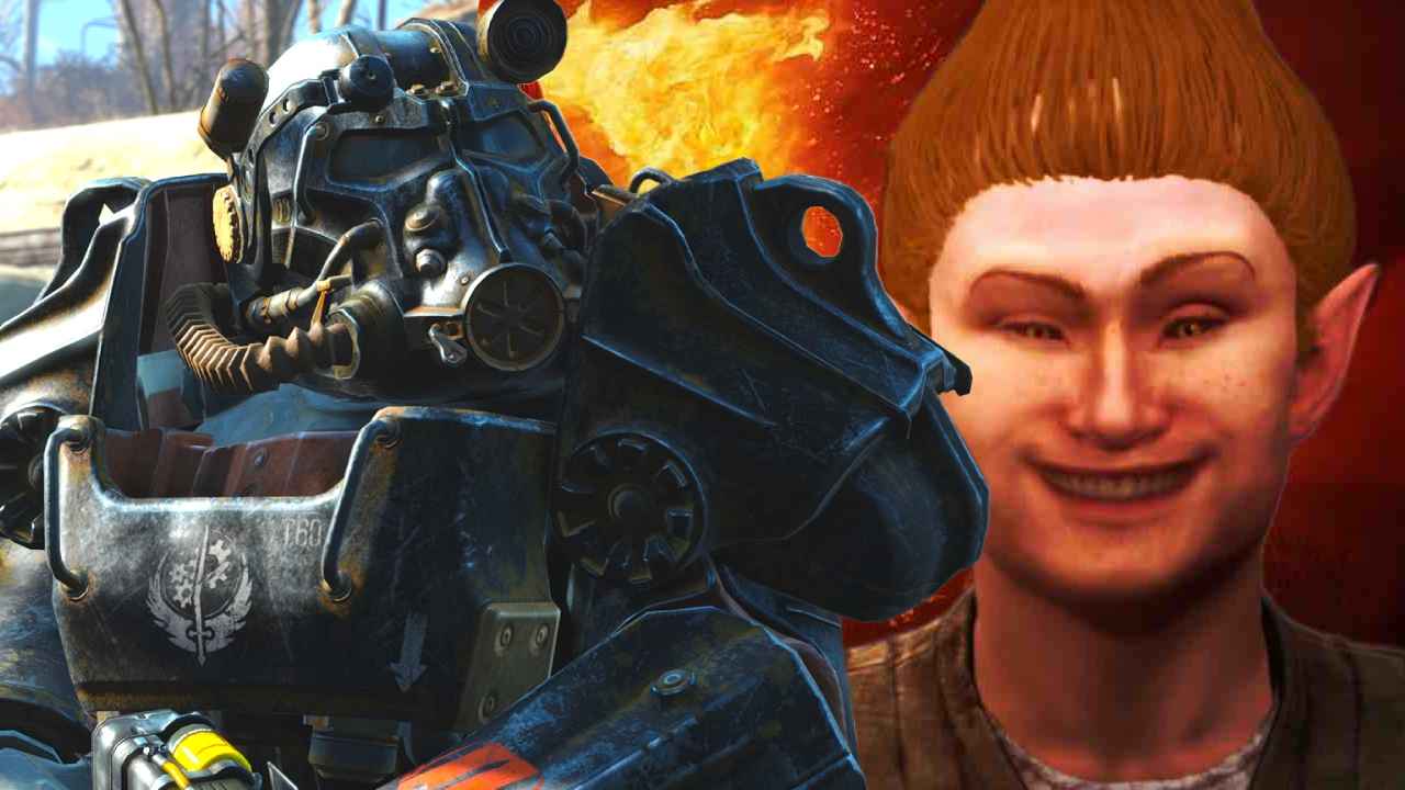 Fallout 4 character and Oblivion Remastered adoring fan