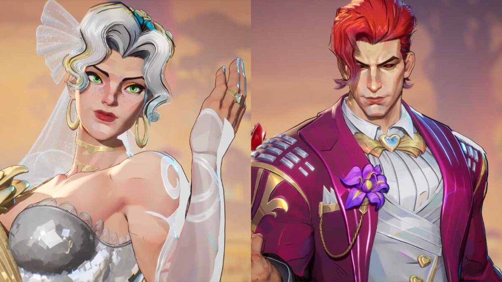 Gambit and Rogue Wedding skins in Marvel Rivals