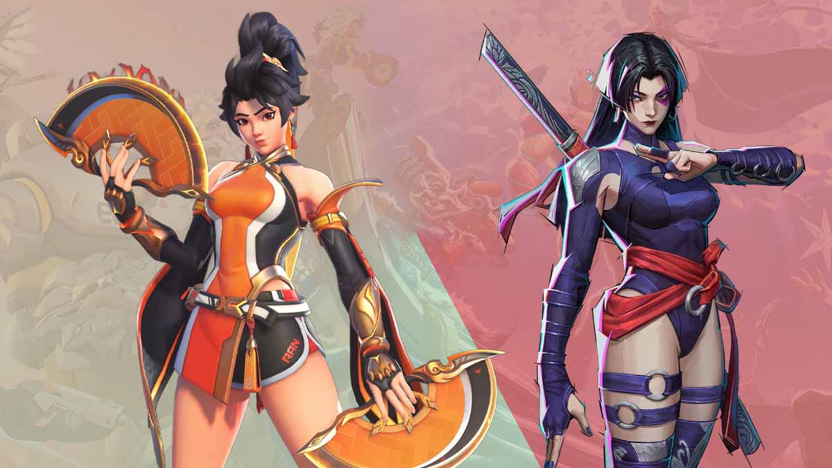 Anran in Overwatch with Psylocke from Marvel Rivals