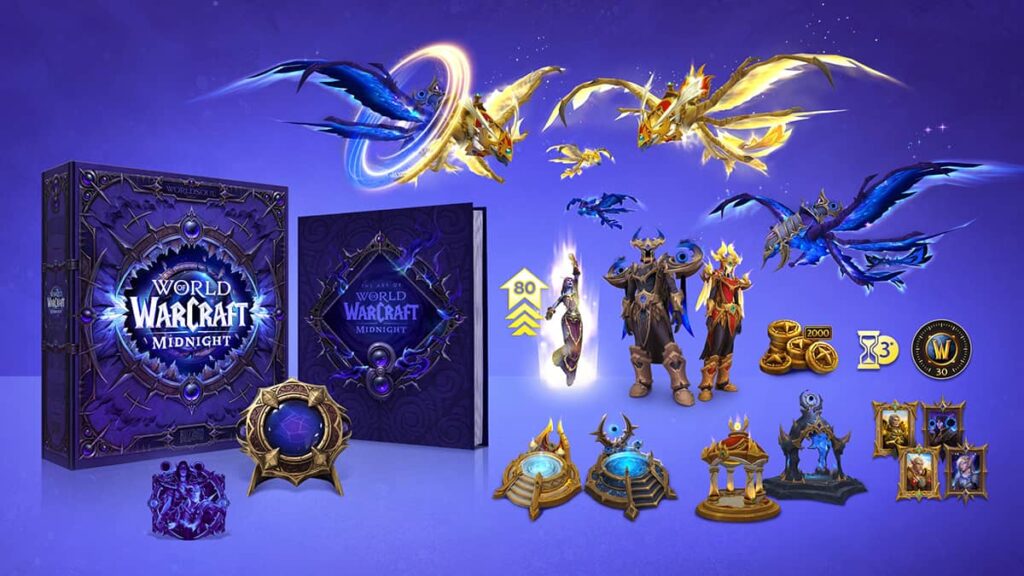 Image showing the contents of the World of Warcraft: Midnight Collector's Edition.