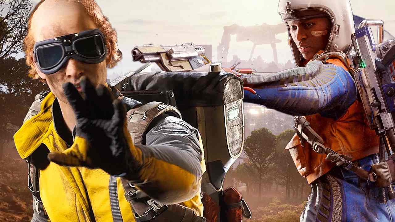 Arc Raiders character holding another at gunpoint