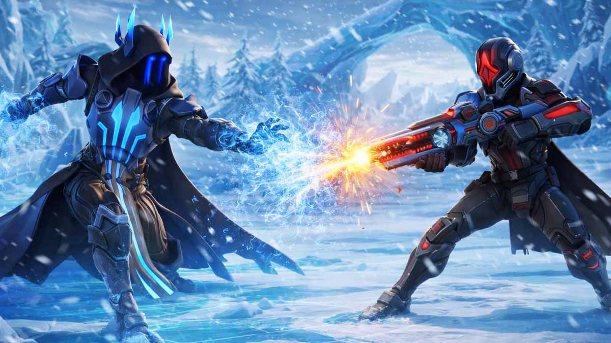 Ice King vs. The Foundation fighting in Fortnite