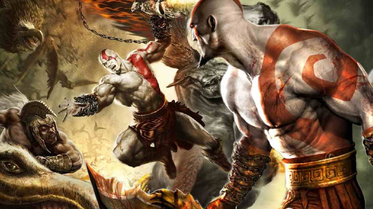 God of War 2 Kratos standing in front of Kratos on the Pegasus