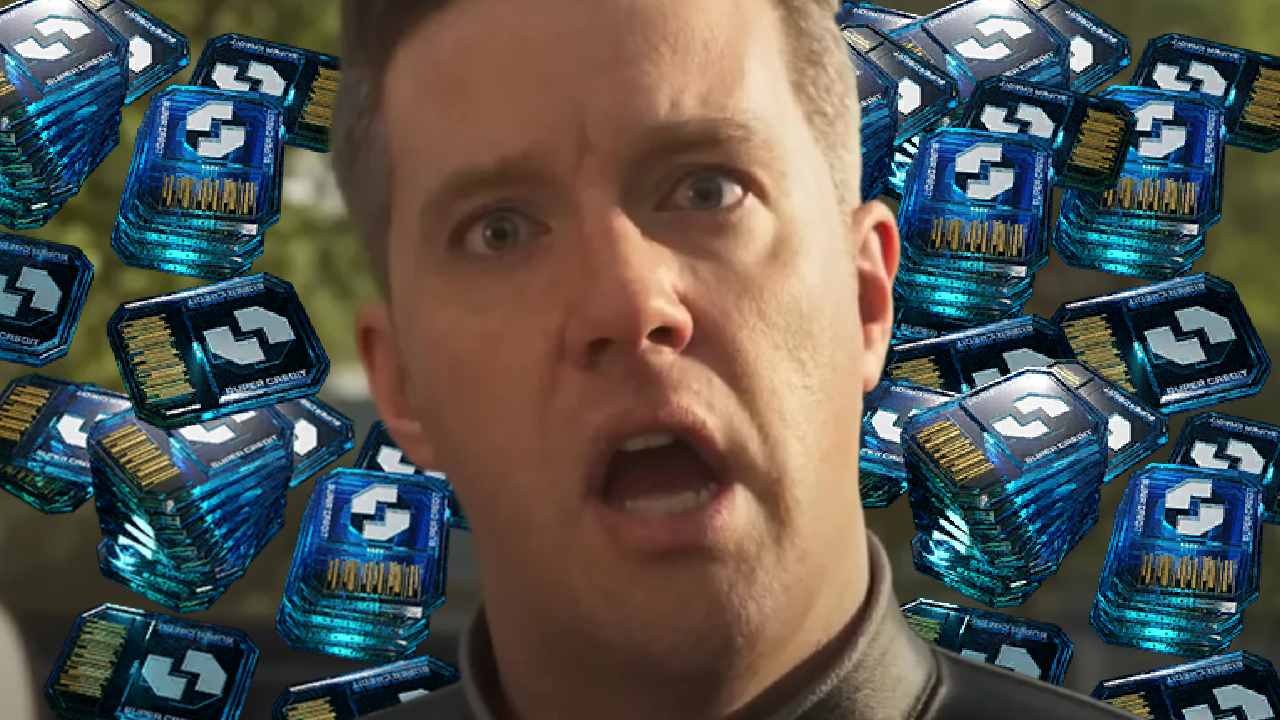 helldivers 2 character in front of super credits