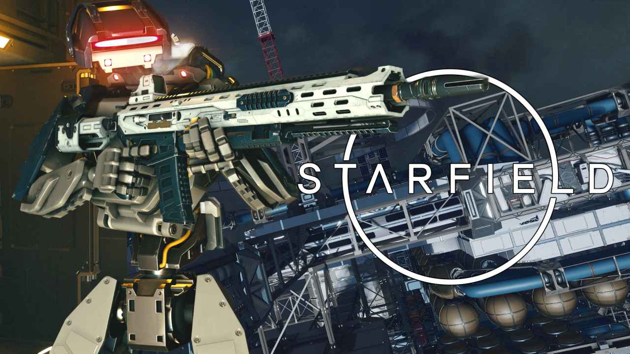 Starfield Terran Armada robot standing in front of a new outpost