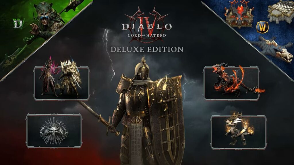 Image showing the contents of the Deluxe Edition for Diablo IV: Lord of Hatred.