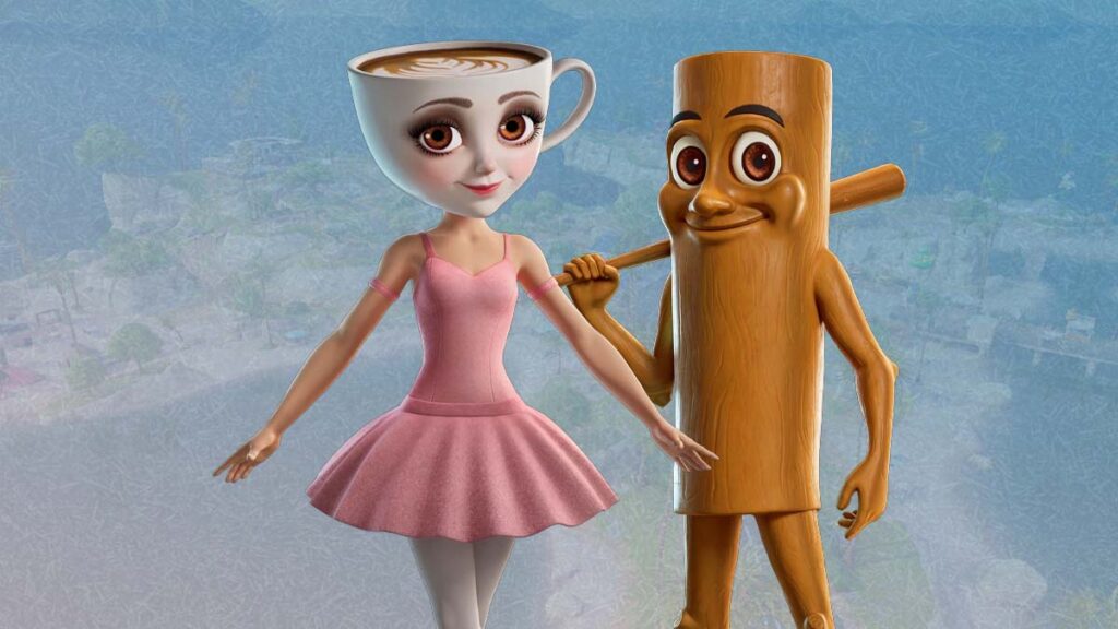 Ballerina Cappuccina and Tung Tung Tung Sahur Fortnite skins