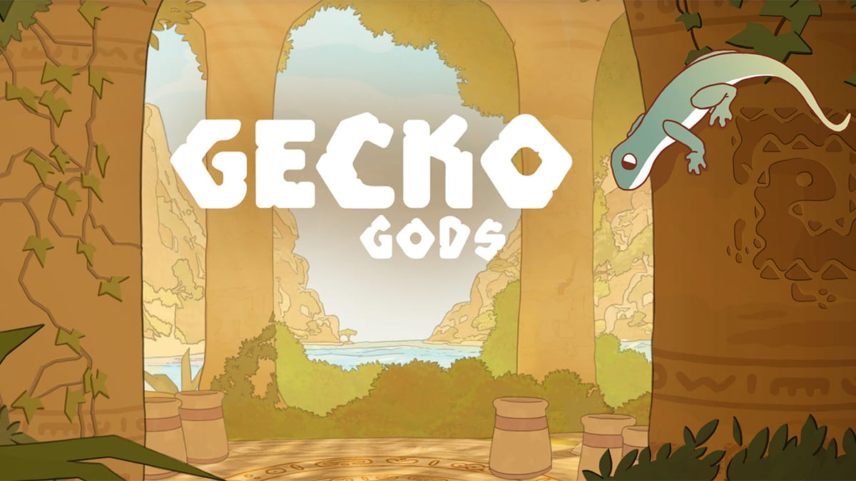 Cover image for the game Gecko Gods by Inresin, with the release date on April 16, 2026.