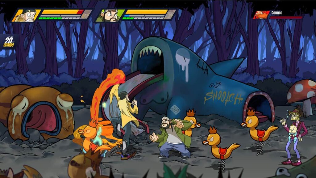 Screenshot image showing the side-scrolling gameplay in Jay and Silent Bob: Chronic Blunt Punch.