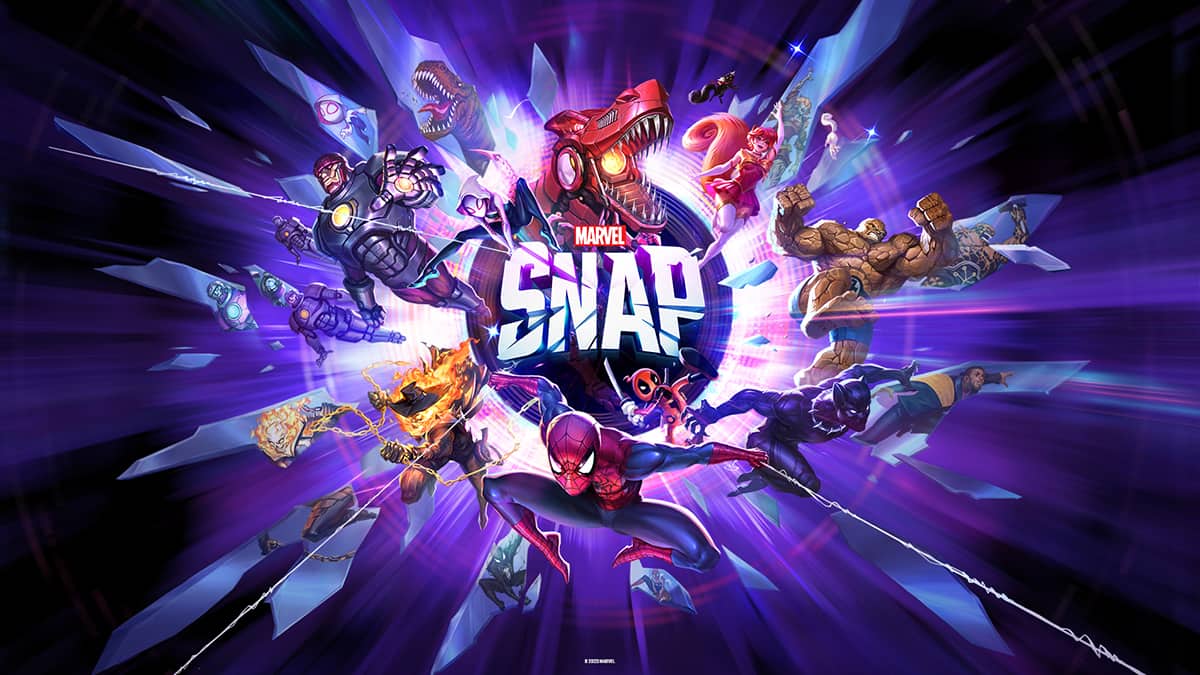 Promo image for the game Marvel Snap, which features promo codes that players can redeem for free rewards.