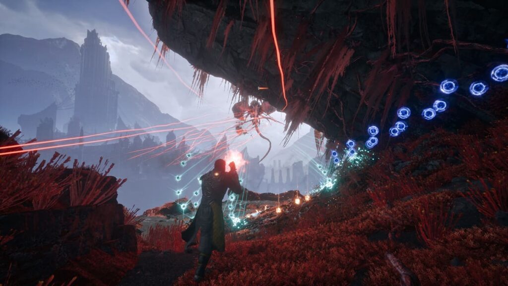 Screenshot image of the gameplay in the PS5-exclusive game Saros.