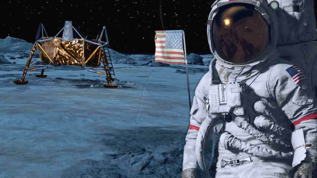 starfield apollo spacesuit on the moon landing site
