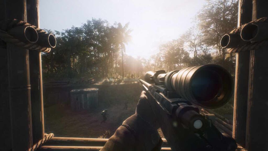 Hell Let Loose: Vietnam gameplay showing a sniper in a forest 