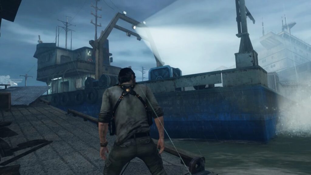 Uncharted 3 rough seas set piece gameplay - PS4 