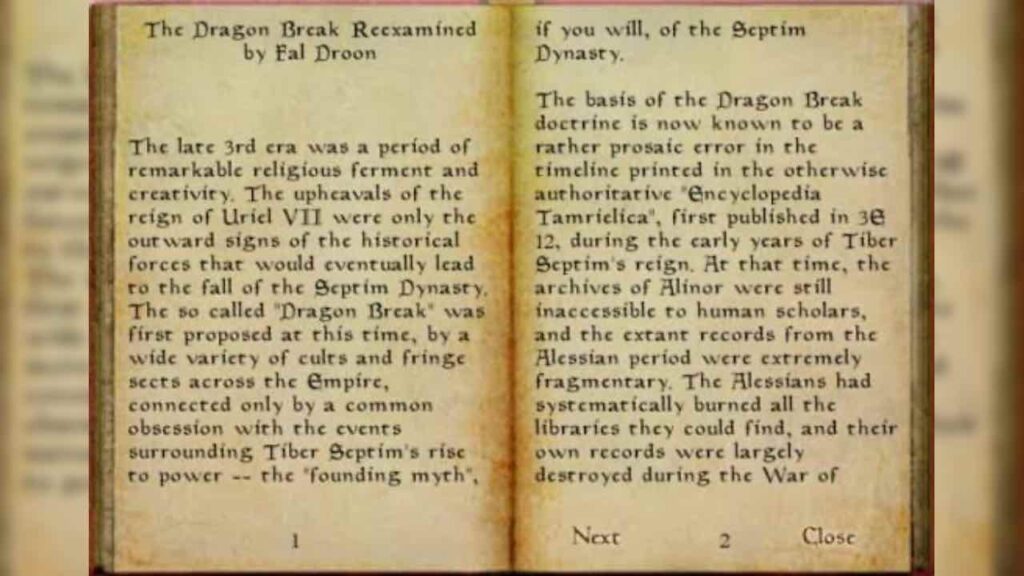 The Elder Scrolls Book showing The Dragon Break: Re-Examined 