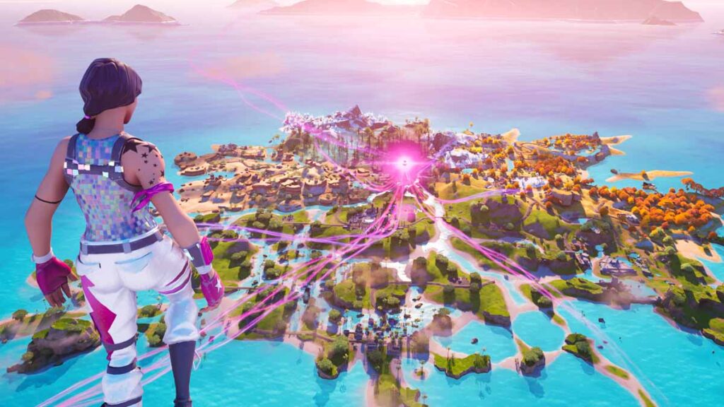 Fortnite player overlooking the Chapter 7 island