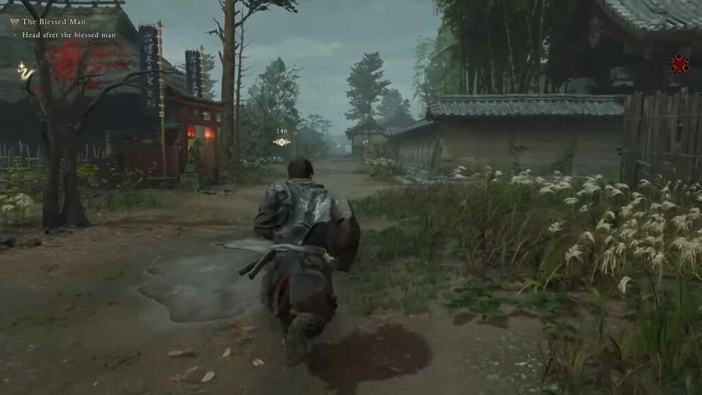 Musashi running through Kyoto in Onimusha: Way of the Sword