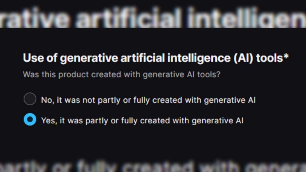 Fab Unreal Engine AI disclosure screen