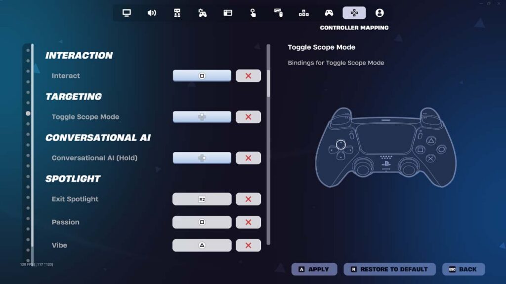 Fortnite controller custom binds