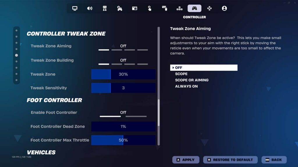 Fortnite Tweak Zones