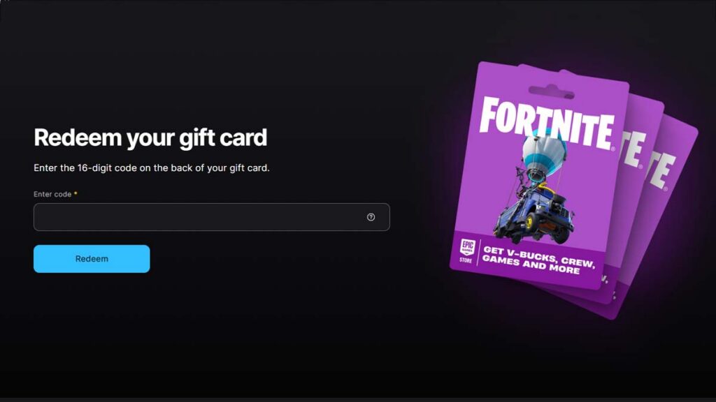 Fortnite new gift card