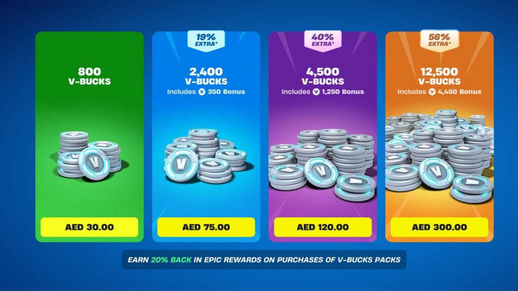 Fortnite V-Bucks prices