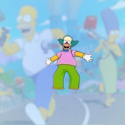 Krusty the Clown walking in Fortnite