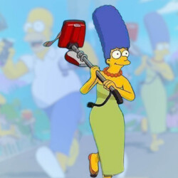 Marge Simpson carrying her pickaxe in Fortnite