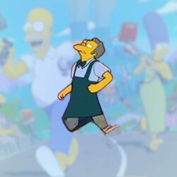 Moe from The Simpsons looking up in Fortnite